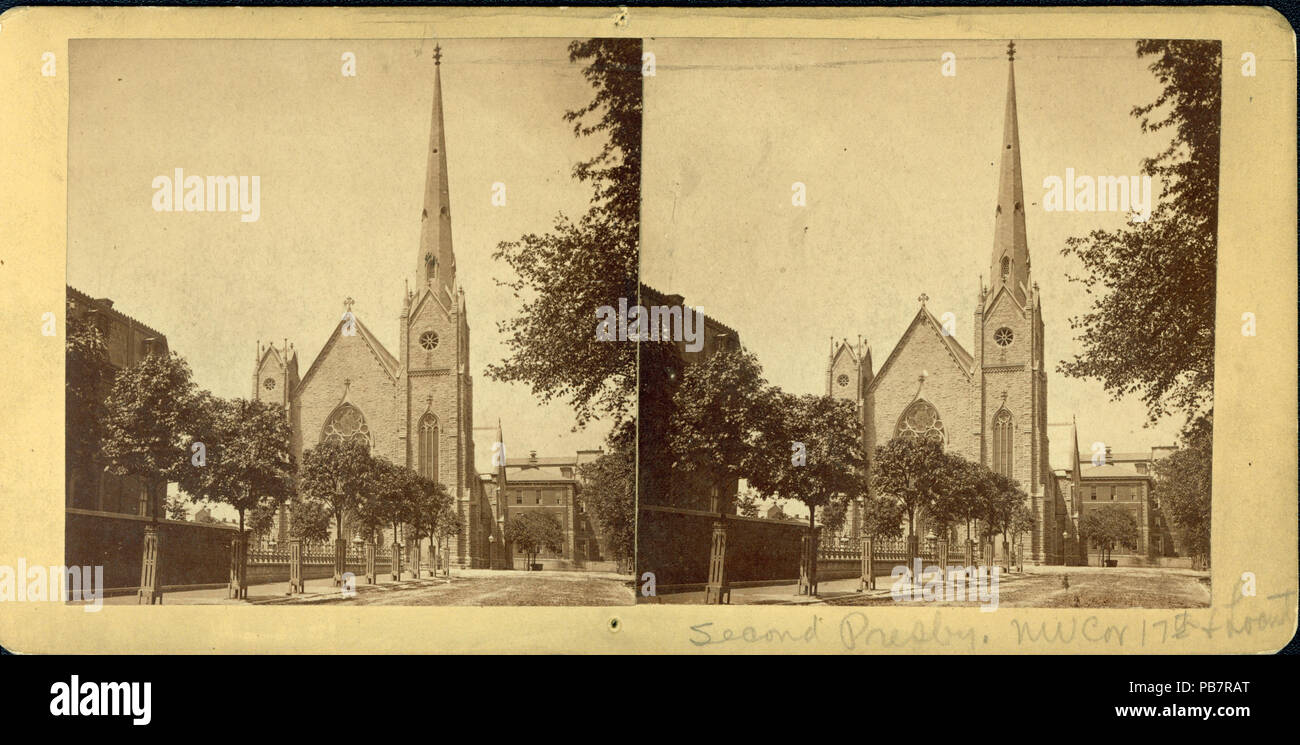 1304 Zweite presbyterianischen Kirche. Nordwestlichen Ecke der 17. Straße und die Locust Street Stockfoto
