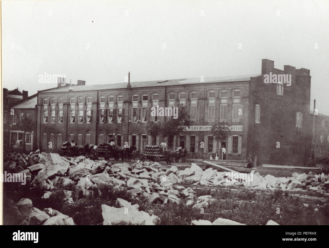 1862 Winkelmeyer Brauerei auf der Market Street, zwischen 17. und 18. Straße Stockfoto