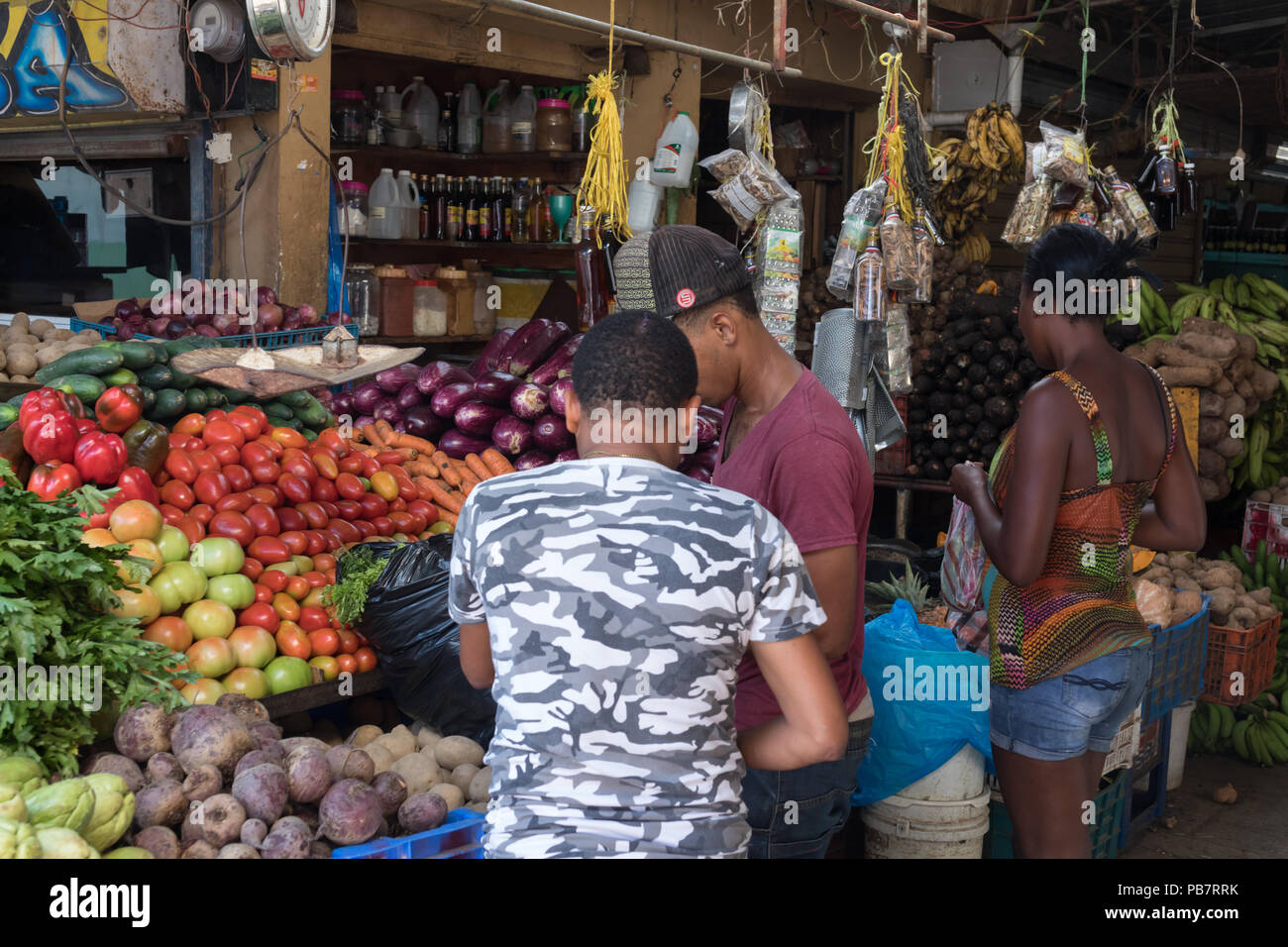 Obst und Gemüse in Higuey. Stockfoto