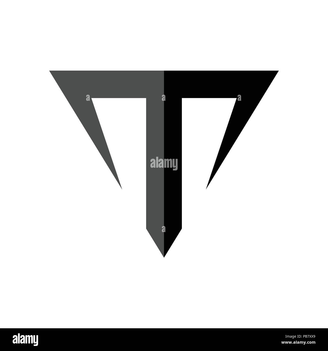 Buchstaben T Taurus Vektor Symbol Grafik Logo Design Template Stock Vektor