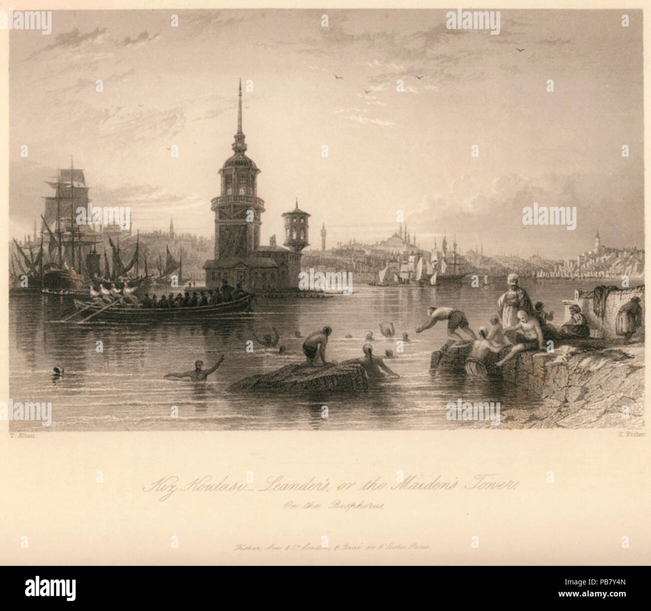 863 Kiz Koulasi - Leander's, oder der Maiden Tower - Walsh Robert&amp; Allom Thomas - 1836 Stockfoto