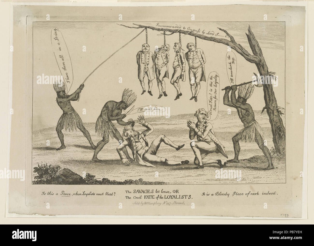 1698 Die wilden lassen Sie lose oder das grausame Schicksal der Loyalisten LCCN 97515386 Stockfoto