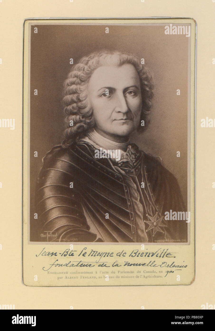 829 Jean-Bte Le Moyne de Bienville Fondateur de la Nouvelle Orleans (HS 85-10 -16604) Original Stockfoto