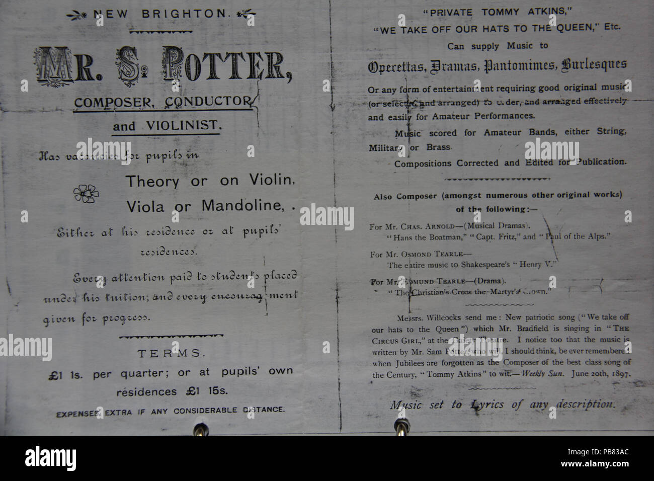 1286 Samuel Potter (1851-1934) - Werbemittel c 1900 in Liverpool Stockfoto