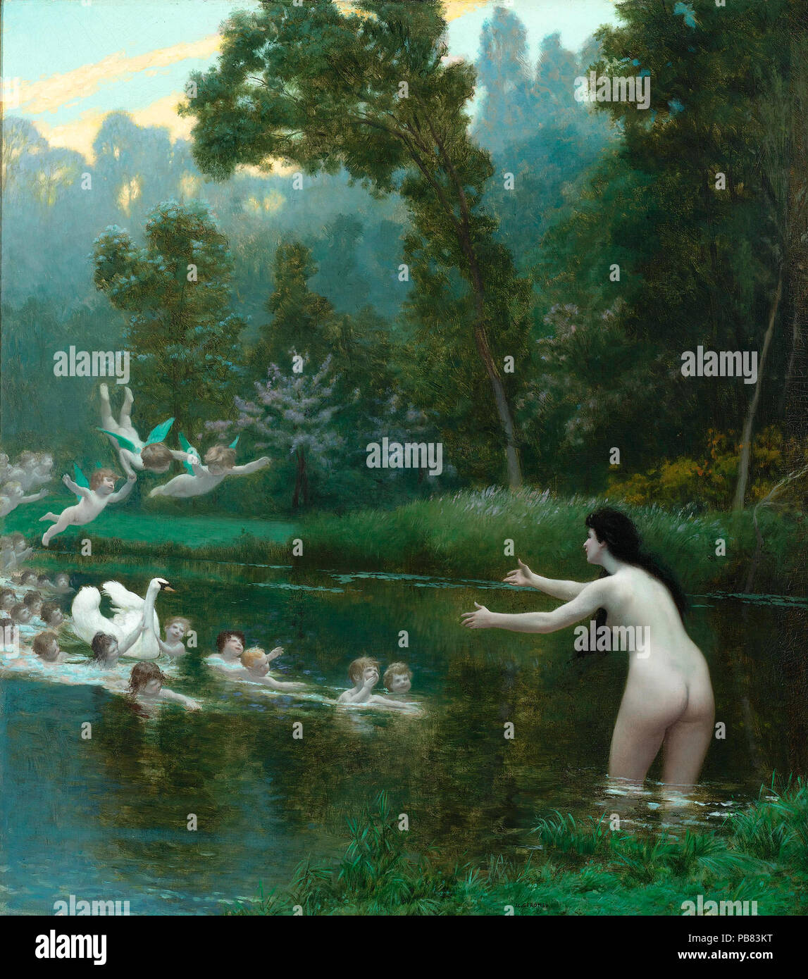 894 Leda und der Schwan von Jean-Leon Gerome Stockfoto