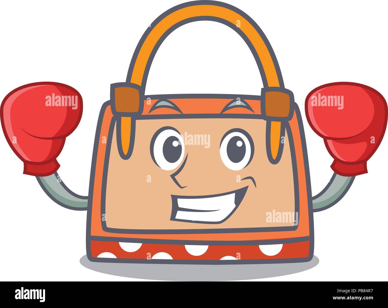 Boxing Handtasche Charakter Cartoon Stock Vektor