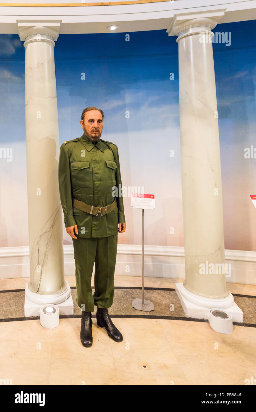 NEW YORK, USA - 22.September 2015: Fidel Castro in der Madame Tussaud Wax Museum, Times Square, New York City. Marie Tussaud wurde geboren, als Marie Grosholtz i Stockfoto