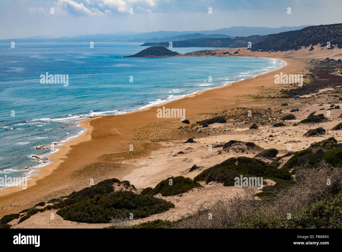 Die Nordküste der Halbinsel Karpasia in der Türkischen Republik Nordzypern (TRNC). Stockfoto