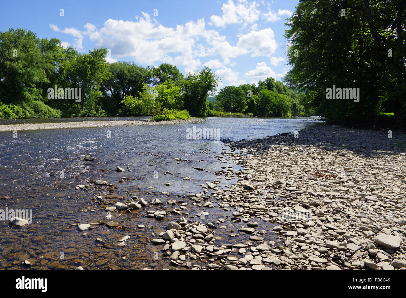Susquehanna River in Oneonta upstate New York Stockfoto