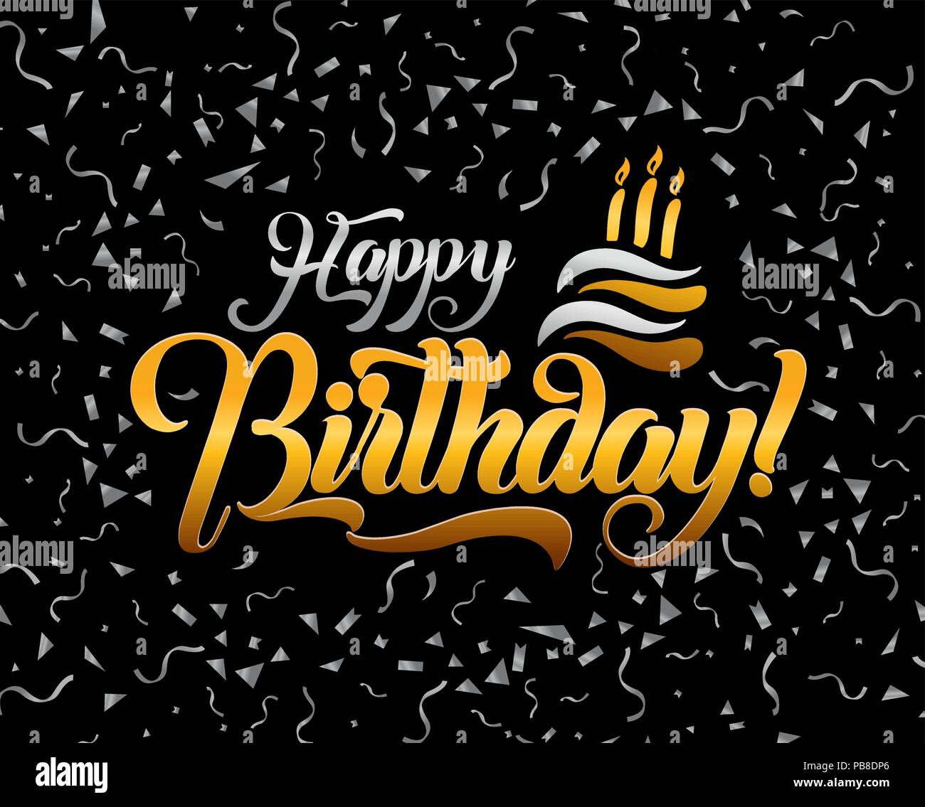 Happy birthday Schriftzug text Vector Illustration. Geburtstag Grußkarte Design. Stock Vektor