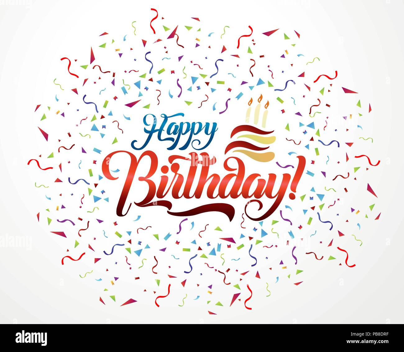 Happy birthday Schriftzug text Vector Illustration. Geburtstag Grußkarte Design. Stock Vektor