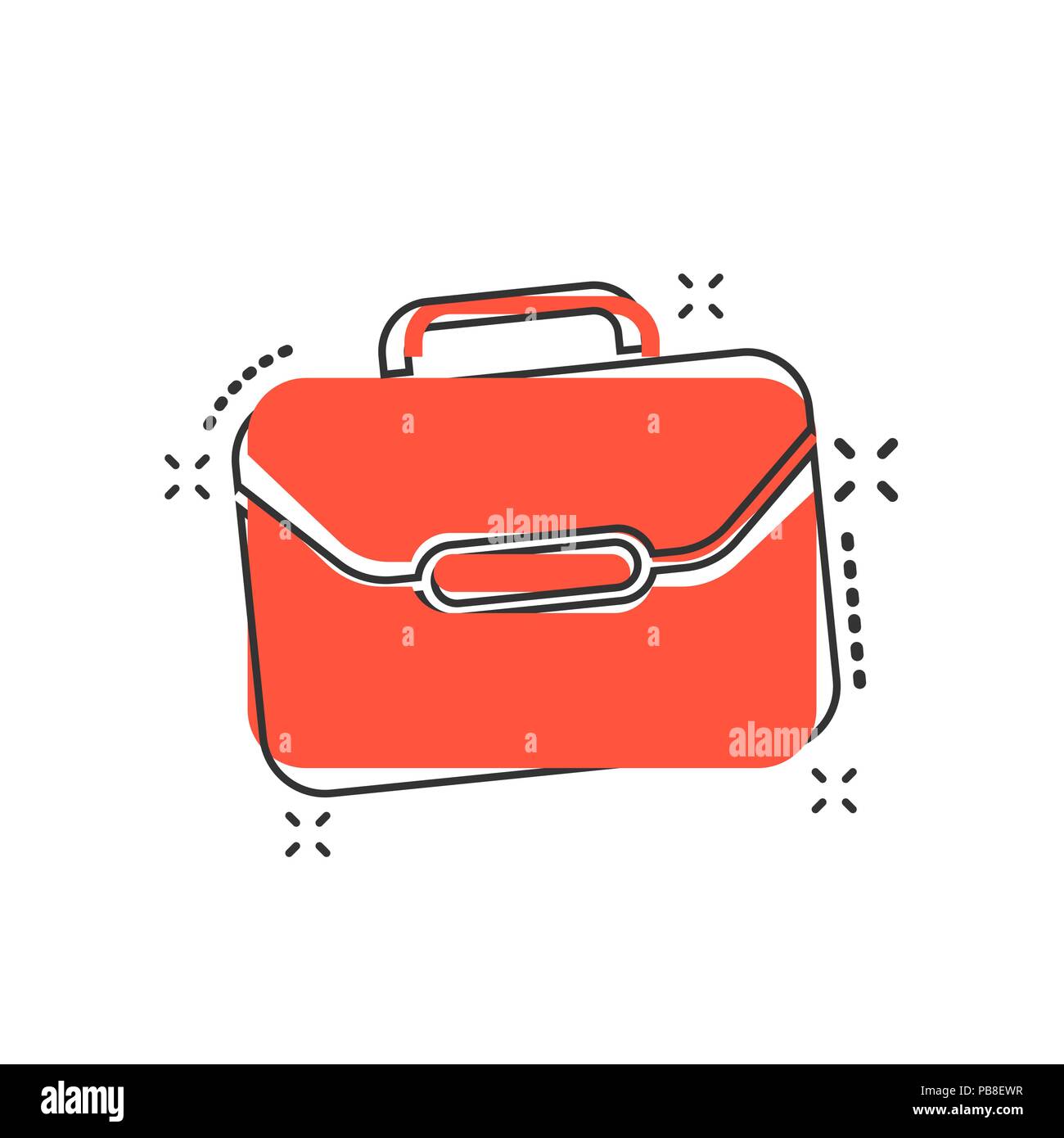 Vektor cartoon Koffer Symbol im Comic-stil. Gepäck Tasche zeichen Abbildung  Piktogramm. Diplomat bei Business splash Wirkung Konzept Stock-Vektorgrafik  - Alamy