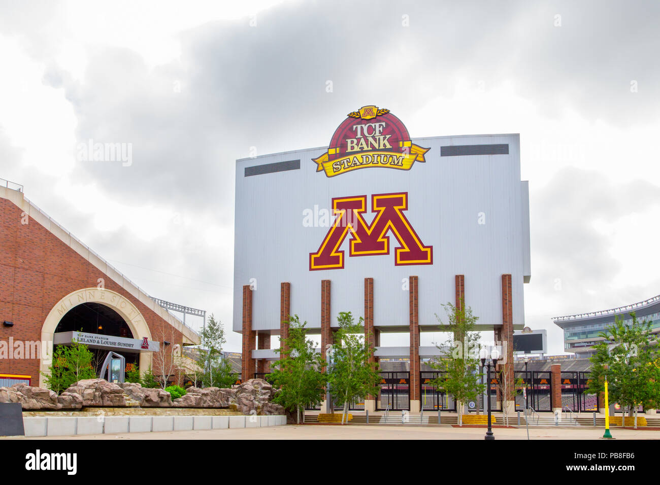 MINNEAPOLIS, MN/USA - 24. JUNI 2014: TCF Bank Stadium auf dem Campus der Universität von Minnesota. Stockfoto