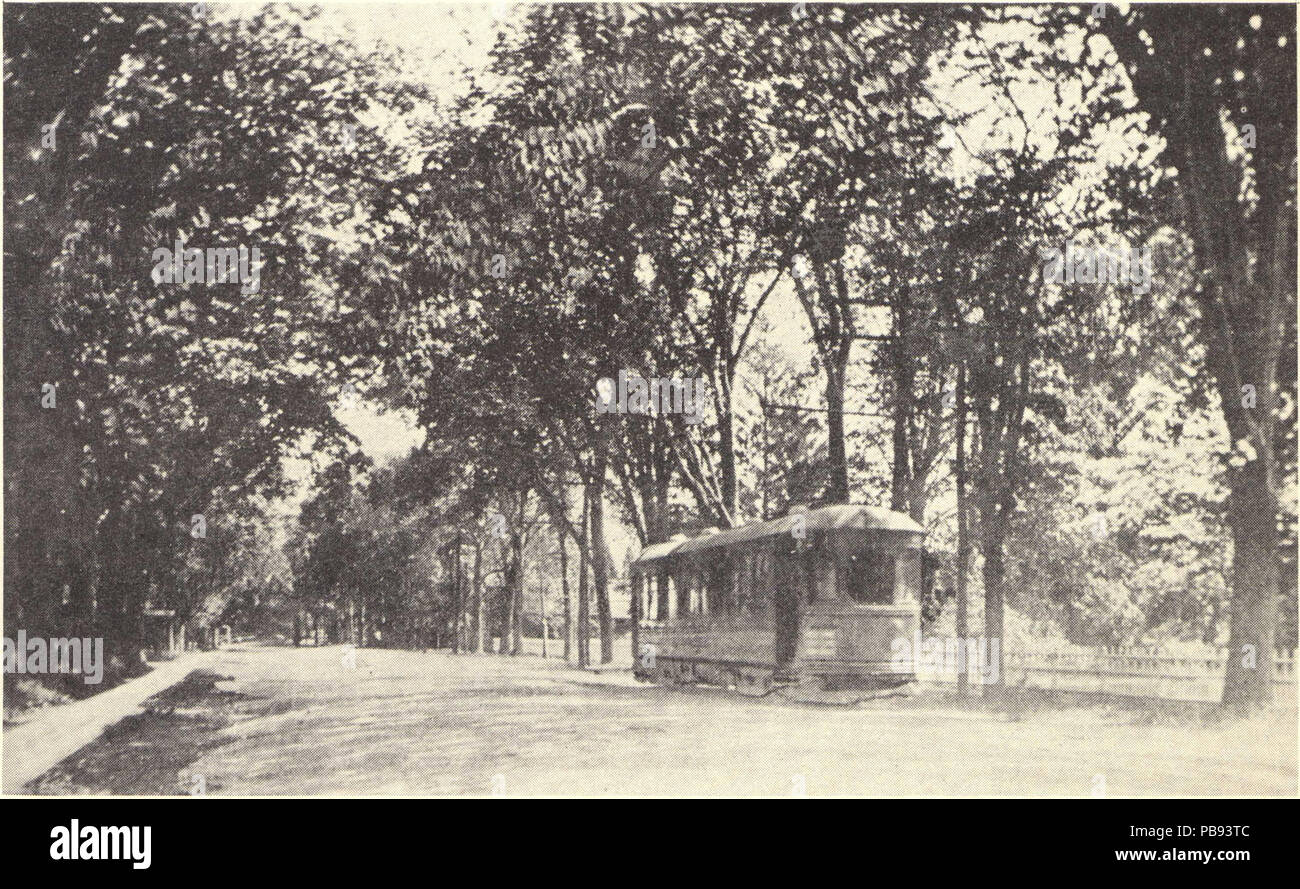 1104 NL&amp; EL Trolley auf Lyme Street, Old Lyme, CT Stockfoto
