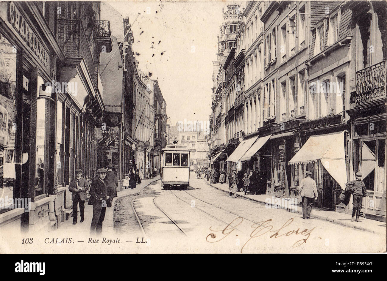 929 LL 103-CALAIS - Rue Royale Stockfoto