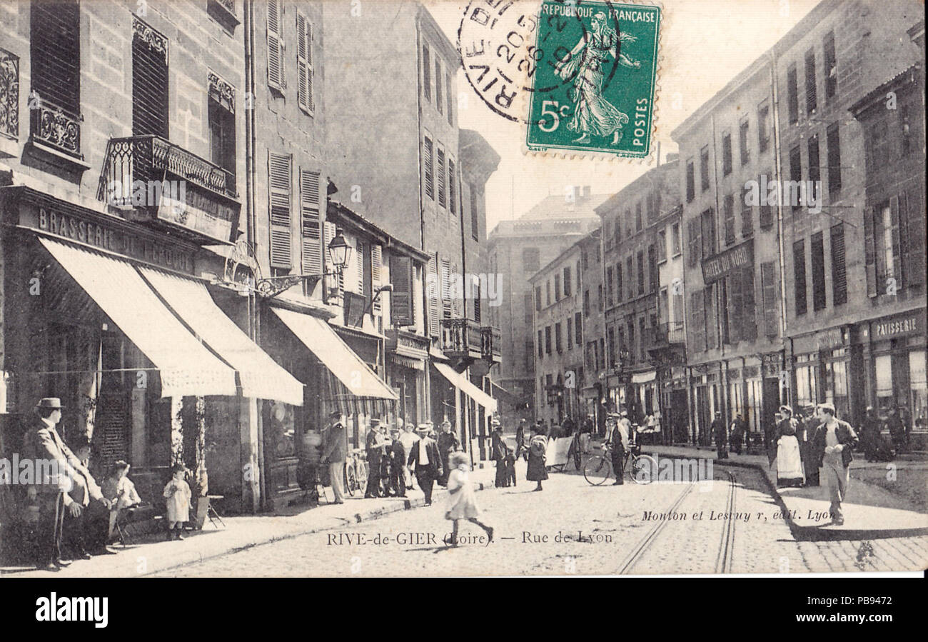 Francais Carte Postale Ancienne Editee Par Monton Et Lescuy A Lyon Rive De Gier Rue De Lyon Vor Dem 26 Februar 1910 1056 Monton Et Lescuy Rive De Gier Rue De Lyon Stockfotografie Alamy
