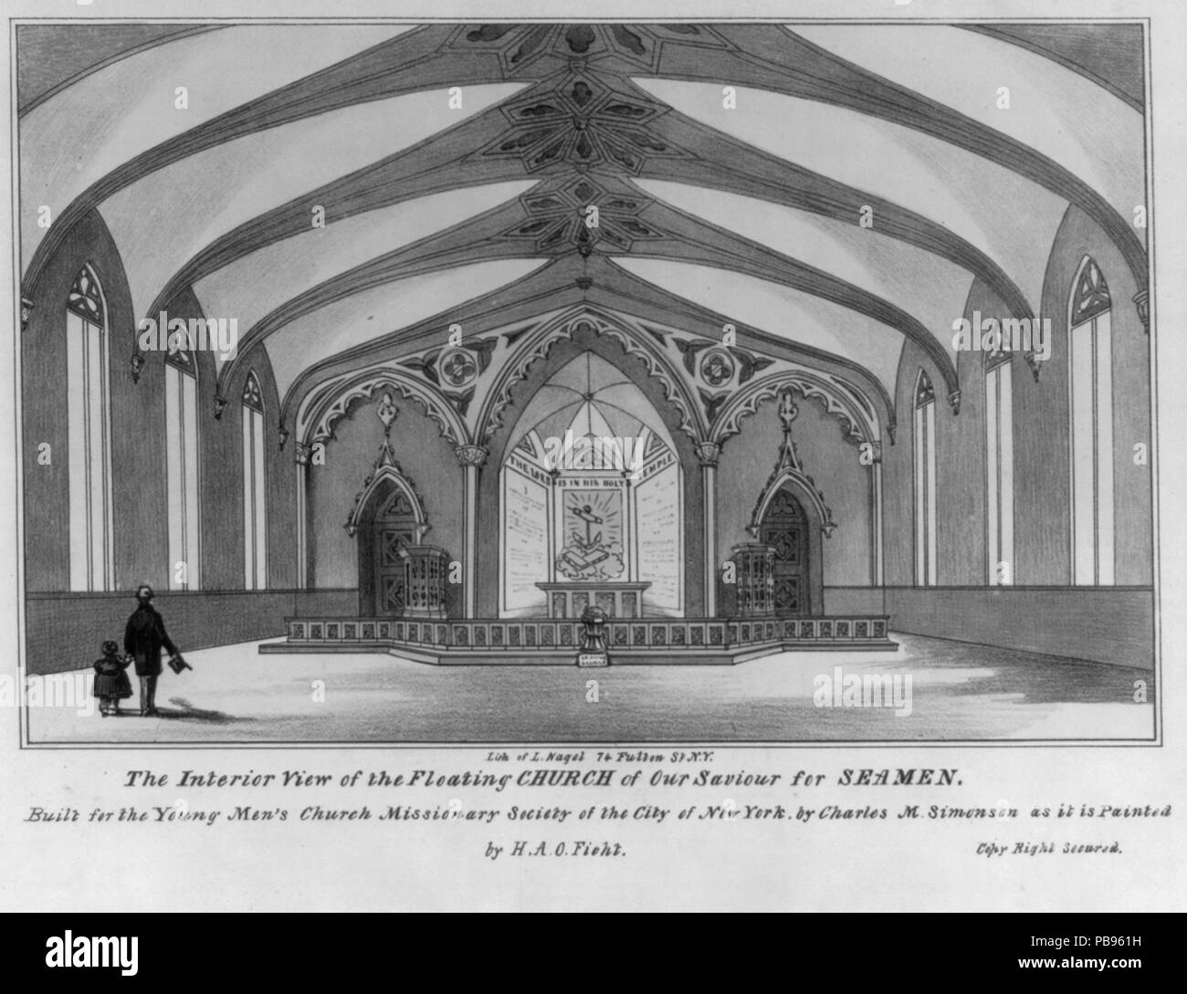 1646 Der Innenraum Blick auf die schwimmende Kirche unseres Erlösers für Seeleute LCCN 2003656935 Stockfoto
