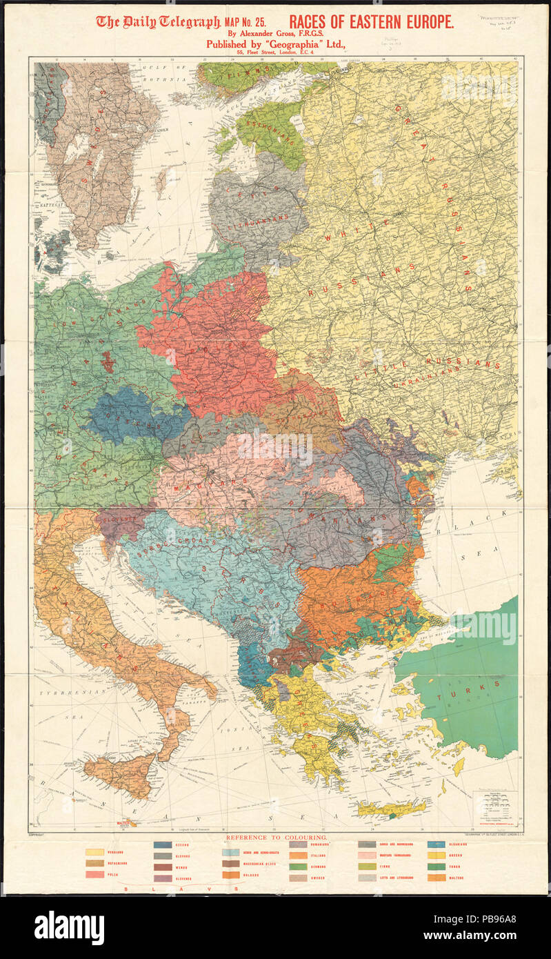 1626 Der tägliche Fernschreiber Karte Nr. 25-Rennen in Osteuropa (14773813307) Stockfoto
