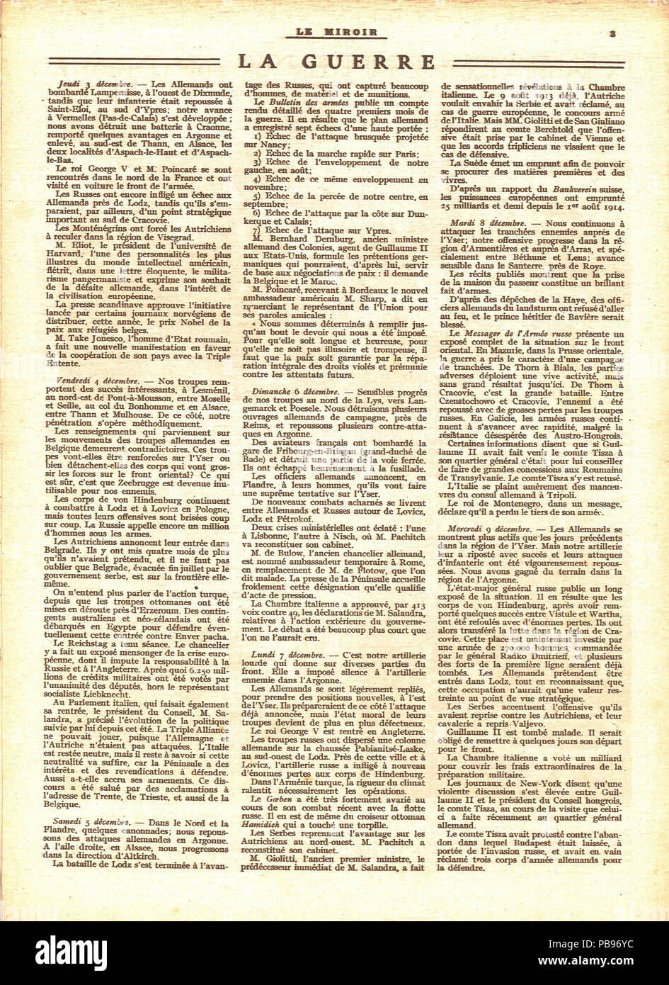 892 Le Miroir, n° 56. Noël 1914 (s. 6). Stockfoto