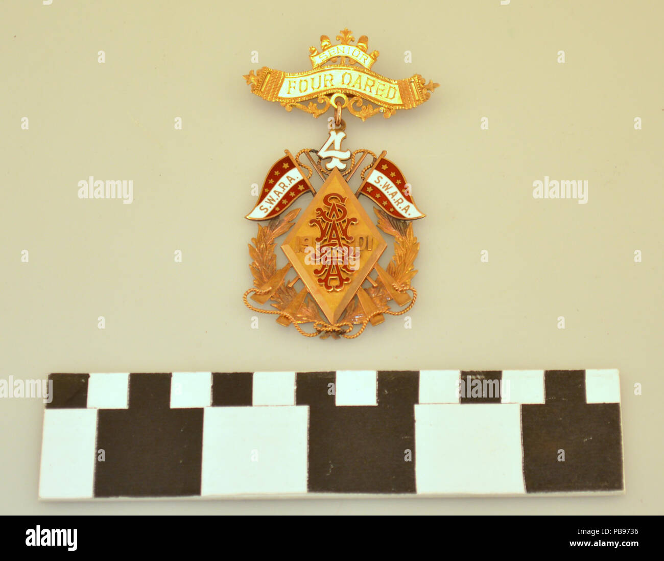 1306 Senior vier Oared Rudern Award Medal of Eugene Habenicht Stockfoto