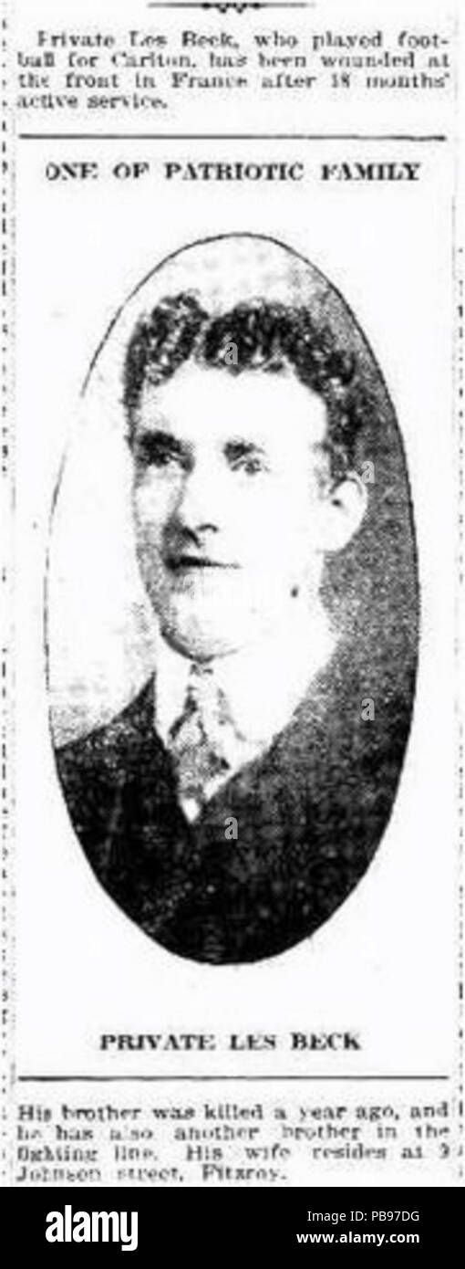 896 Les Beck 1917 Stockfoto