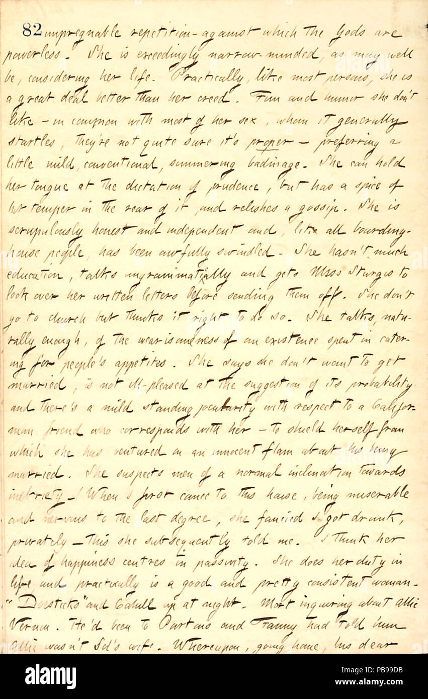 1741 Thomas Butler Gunn Tagebücher - Band 9, Seite 98, 11. März 1858 Stockfoto