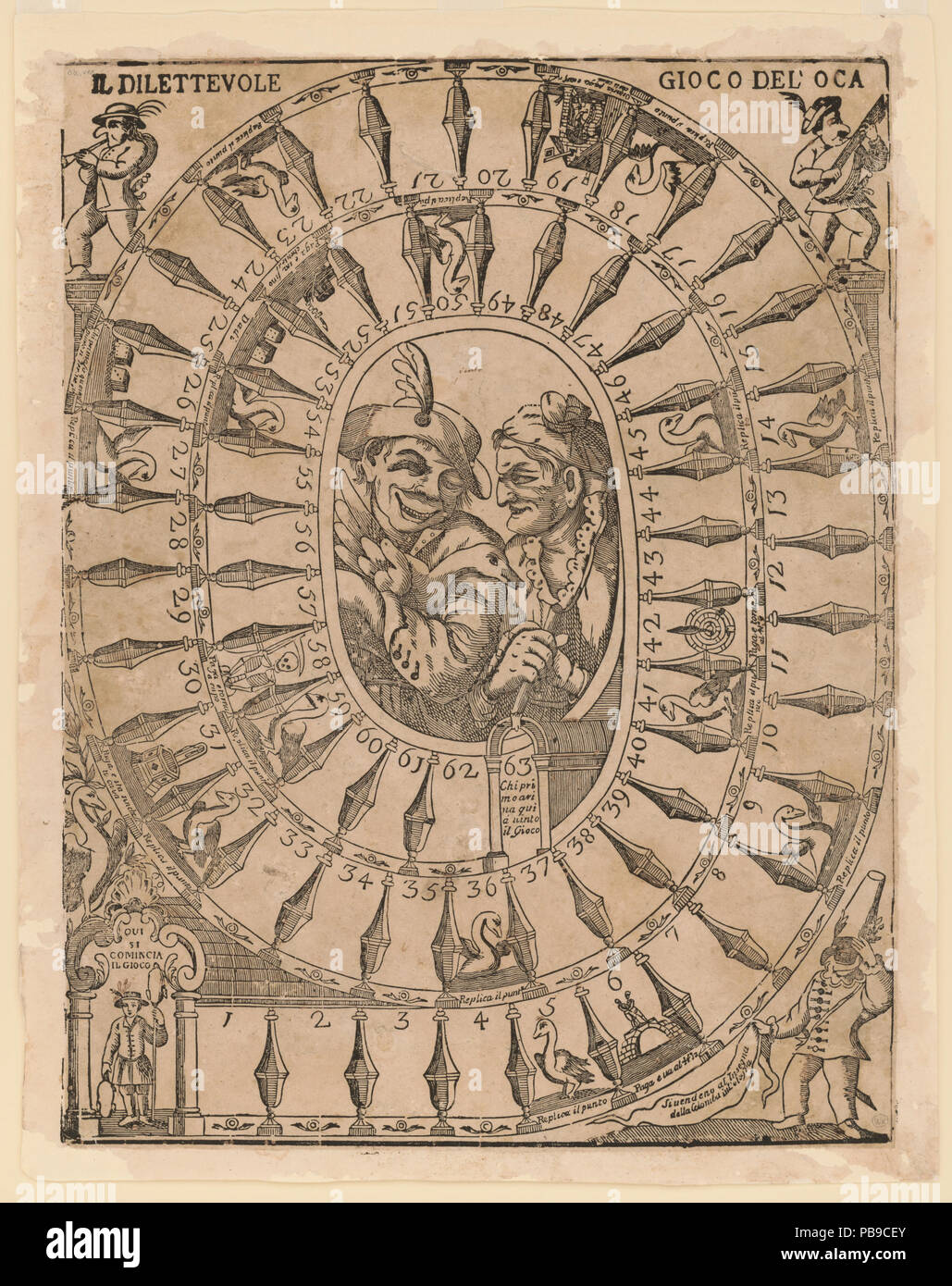 . Englisch: Titel: Il Gioco del'Oca dilettevole Physische Beschreibung drucken: 1. Anmerkungen: Dieser Datensatz enthält ungeprüfte Daten von PGA shelflist Karte.; der zugehörige Name auf Karte: Dilettevole shelflist. 788 dilettevole Il Gioco del'Oca LCCN 2003665169 Stockfoto