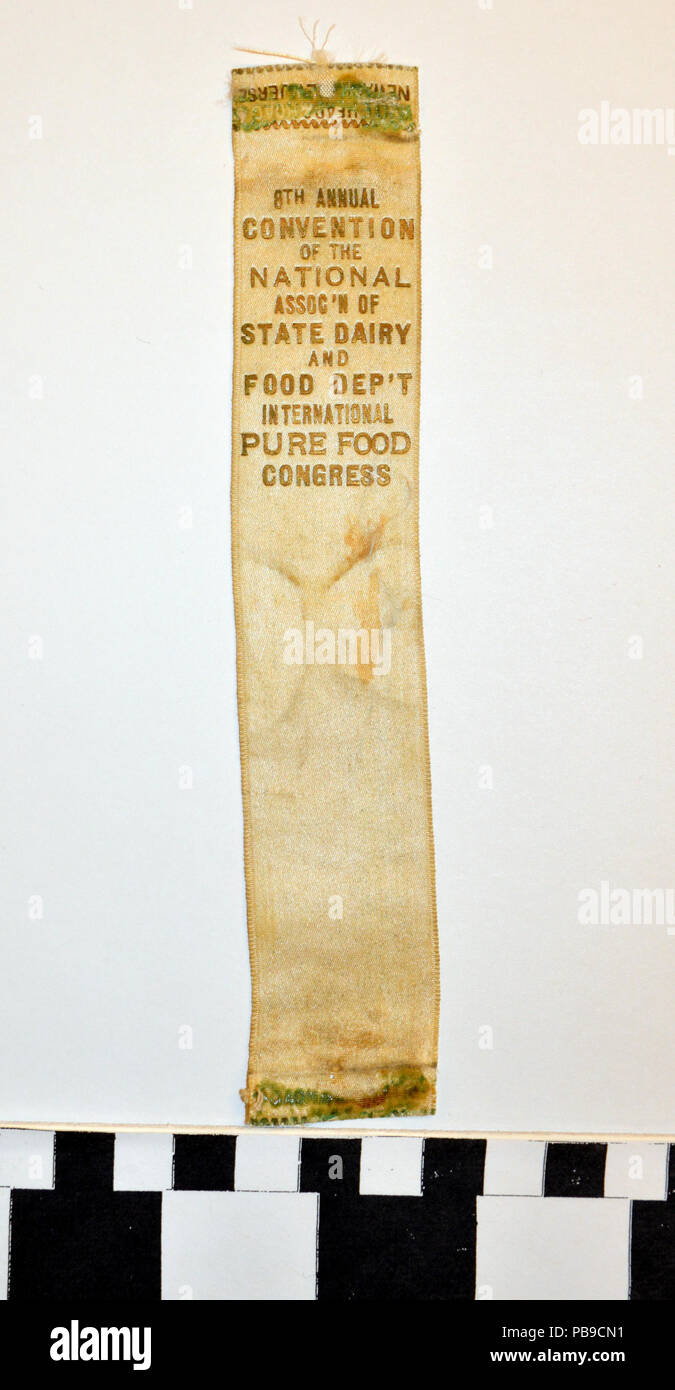 1082 Nationale Vereinigung der Staatlichen Molkerei und Abteilungen Übereinkommen Ribbon gesammelt von George hench an der World's Fair 1904 Stockfoto