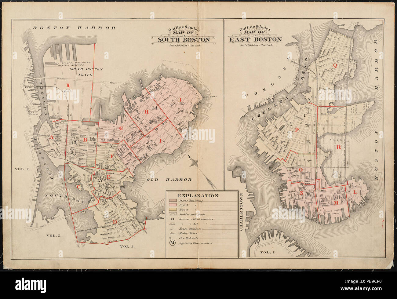 1146 Übersicht und Index Karte von South Boston; Umrisse und Index Karte von East Boston (19852126892) Stockfoto