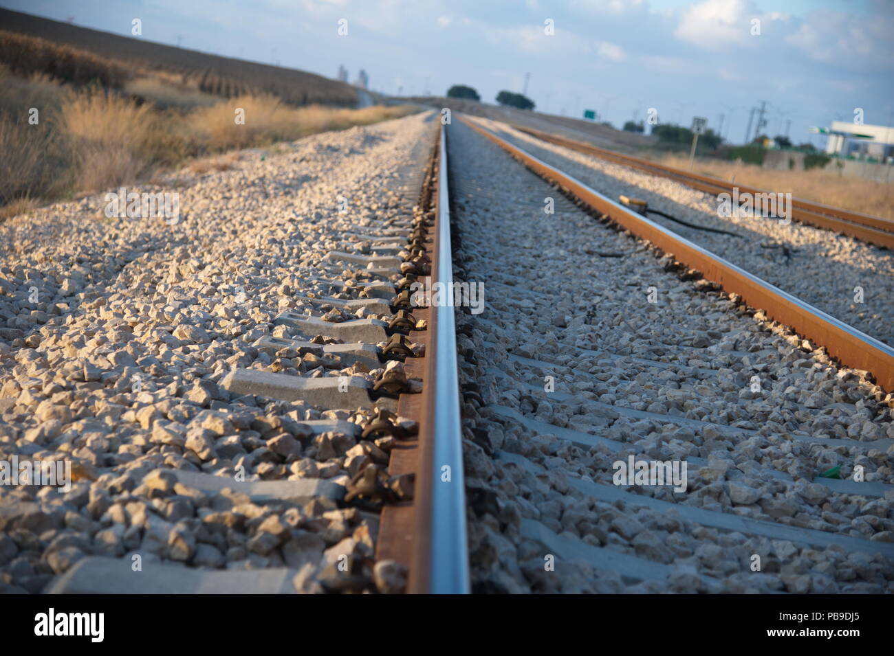 Eisenbahn in Horizont gehen Stockfoto