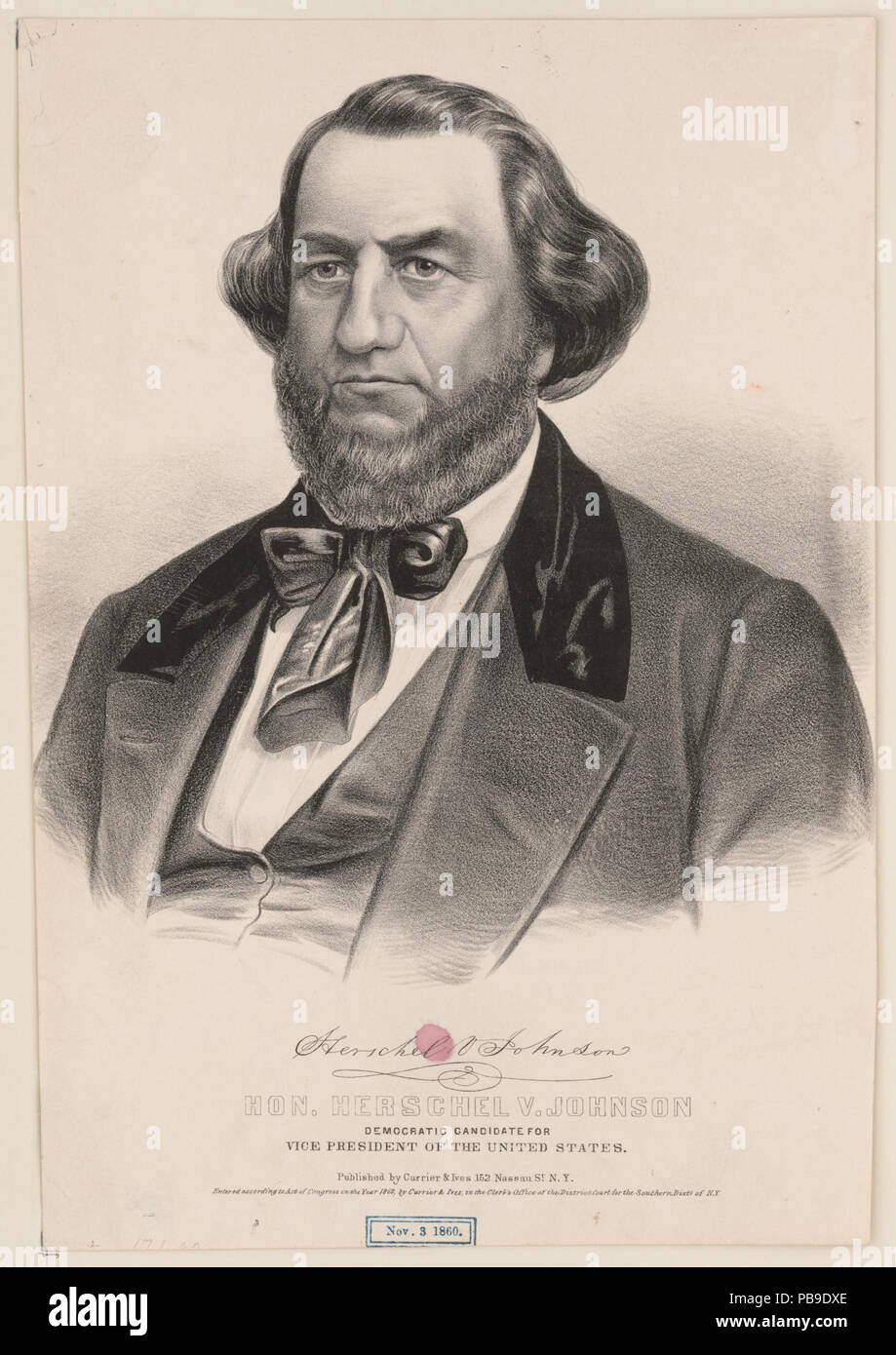 766 Hon Herschel V. Johnson - der demokratische Kandidat für den Vizepräsidenten der Vereinigten Staaten LCCN 2002695901 Stockfoto