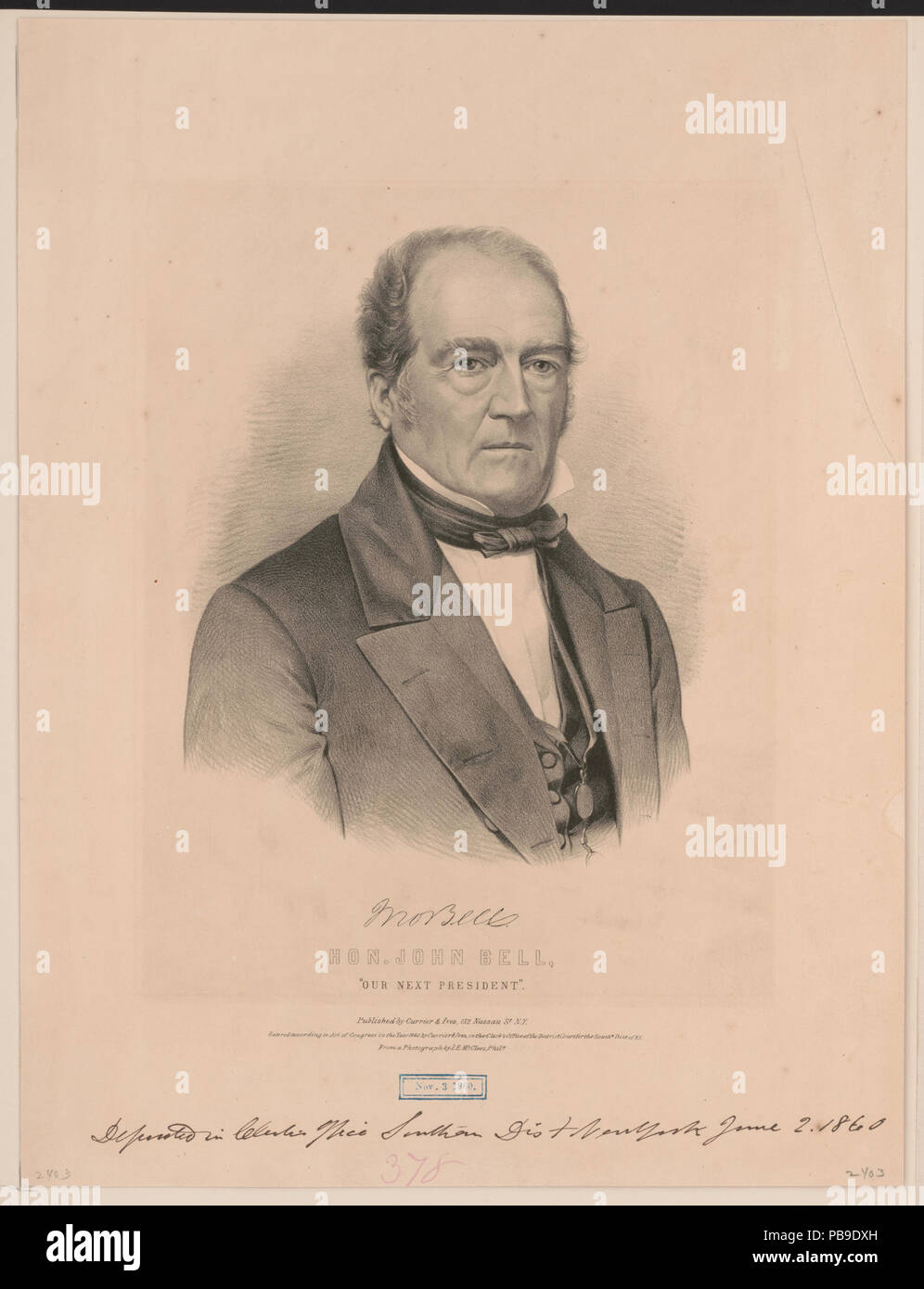 766 Hon John Bell - "Unser nächster Präsident "LCCN 2002695905 Stockfoto