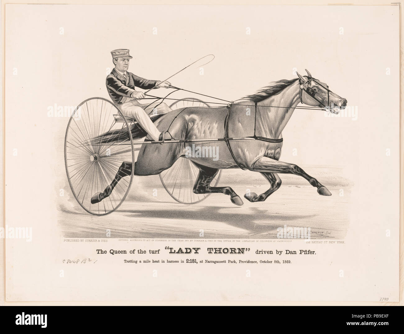 1692 Die Königin der Turf" Frau Dorn" angetrieben von Dan Pfifer-Trab 1,6 km Hitze im Kabelbaum in 2-08 3-4, bei Narragansett Park, Vorsehung, Oktober 8th, 1869 LCCN 2001703788 Stockfoto