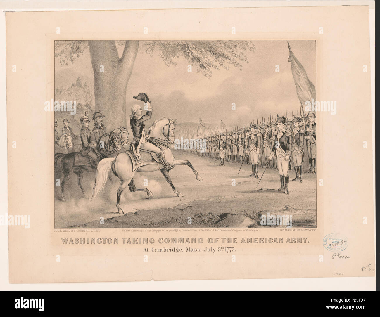 1834 Washington unter Befehl der amerikanischen Armee - in Cambridge, Mass. Juli 3. 1775 LCCN 2002698183 Stockfoto