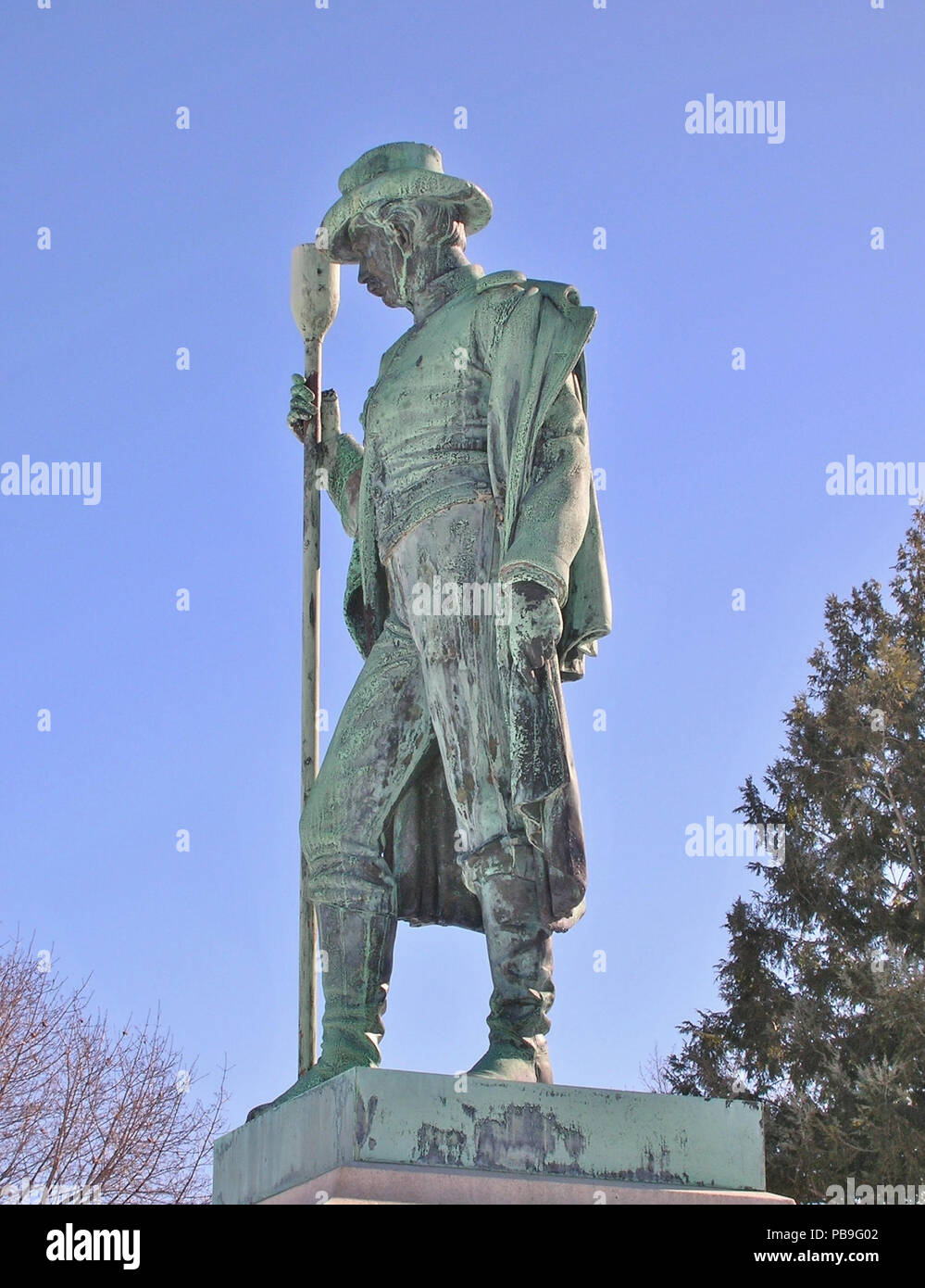 1549 Soldaten Denkmal, Pine Grove Friedhof, Ansonia, CT - 14. Februar 2016 Stockfoto