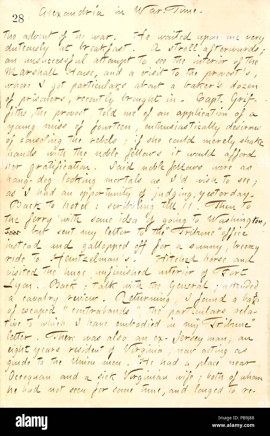 1729 Thomas Butler Gunn Tagebücher - Band 19, Seite 37, 11. März 1862 Stockfoto