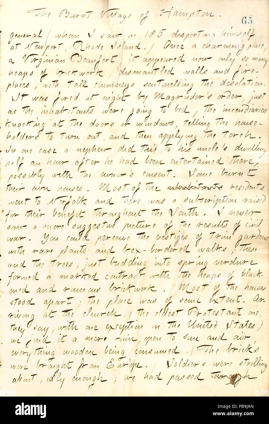 1730 Thomas Butler Gunn Tagebücher - Band 19, Seite 79, 25. März 1862 Stockfoto