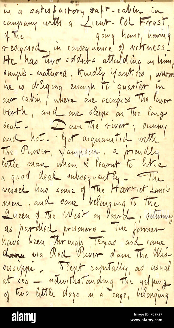 1733 Thomas Butler Gunn Tagebücher - Band 22, Seite 131, 11. März 1863 Stockfoto