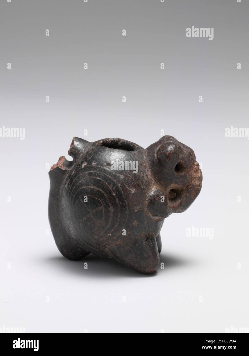 Keramik Pfeifen. Kultur: Costa Rica. Abmessungen: L 50 mm.; W. 35 mm.; H. 42mm.; Wt. 33 g .. Datum: Ca. 800-1500. Museum: Metropolitan Museum of Art, New York, USA. Stockfoto