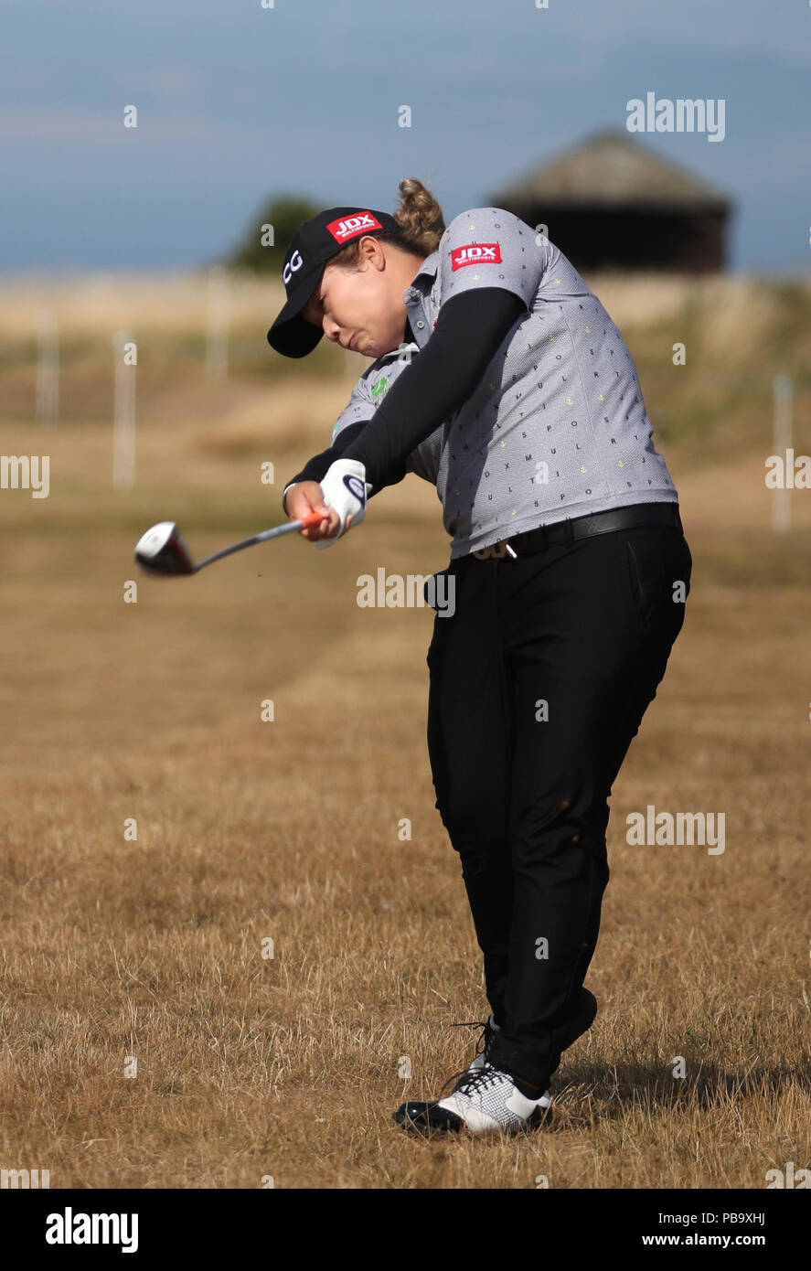 Thailand's Moriya Jutanugarn nimmt ihren zweiten Schuß am sechzehnten Tag zwei Der 2018 Aberdeen Standard Investitionen Ladies Scottish Open im Gullane Golf Club Stockfoto