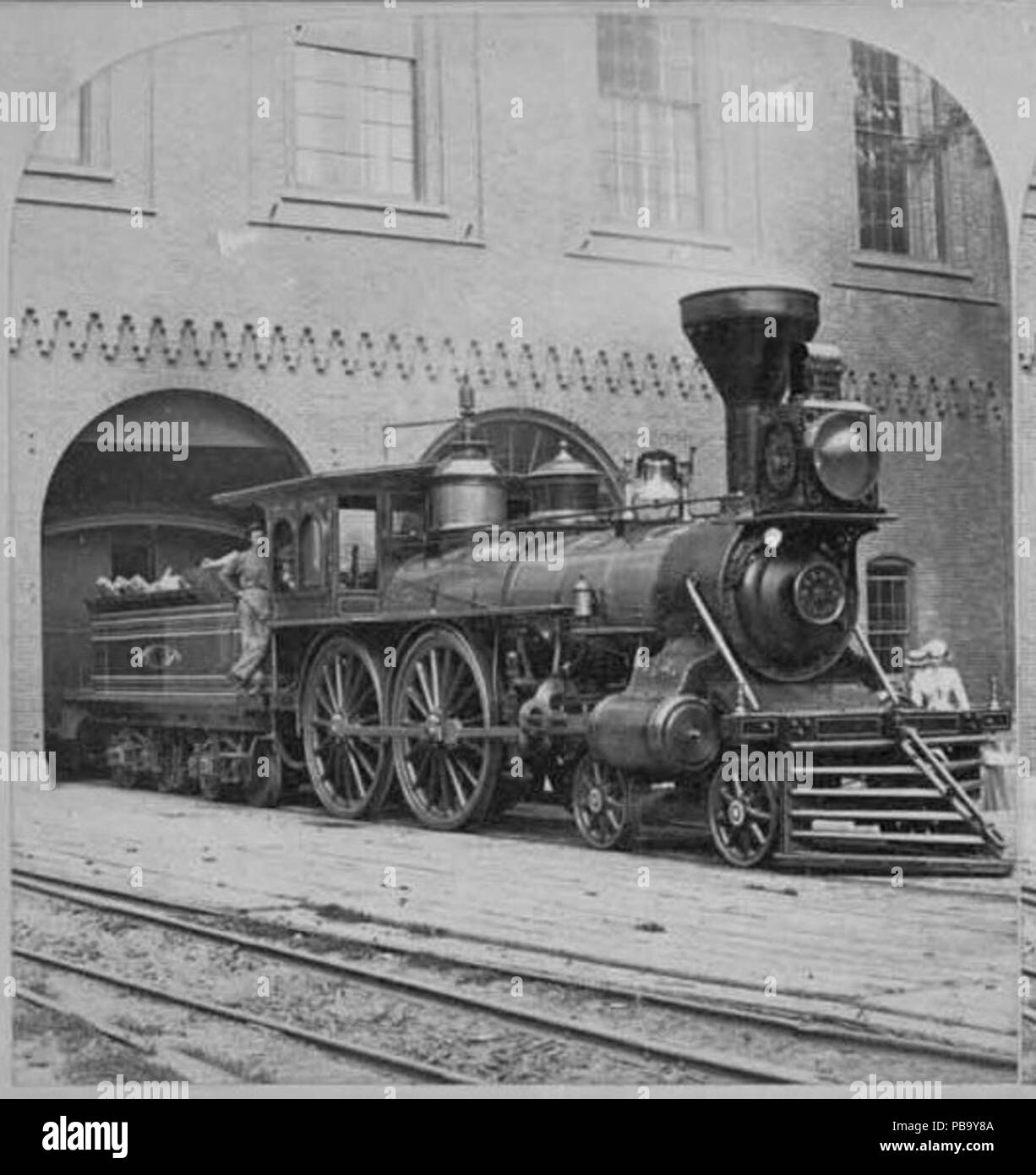 931 Lokomotive "edford' bei Merrimac St. Depot Stockfoto