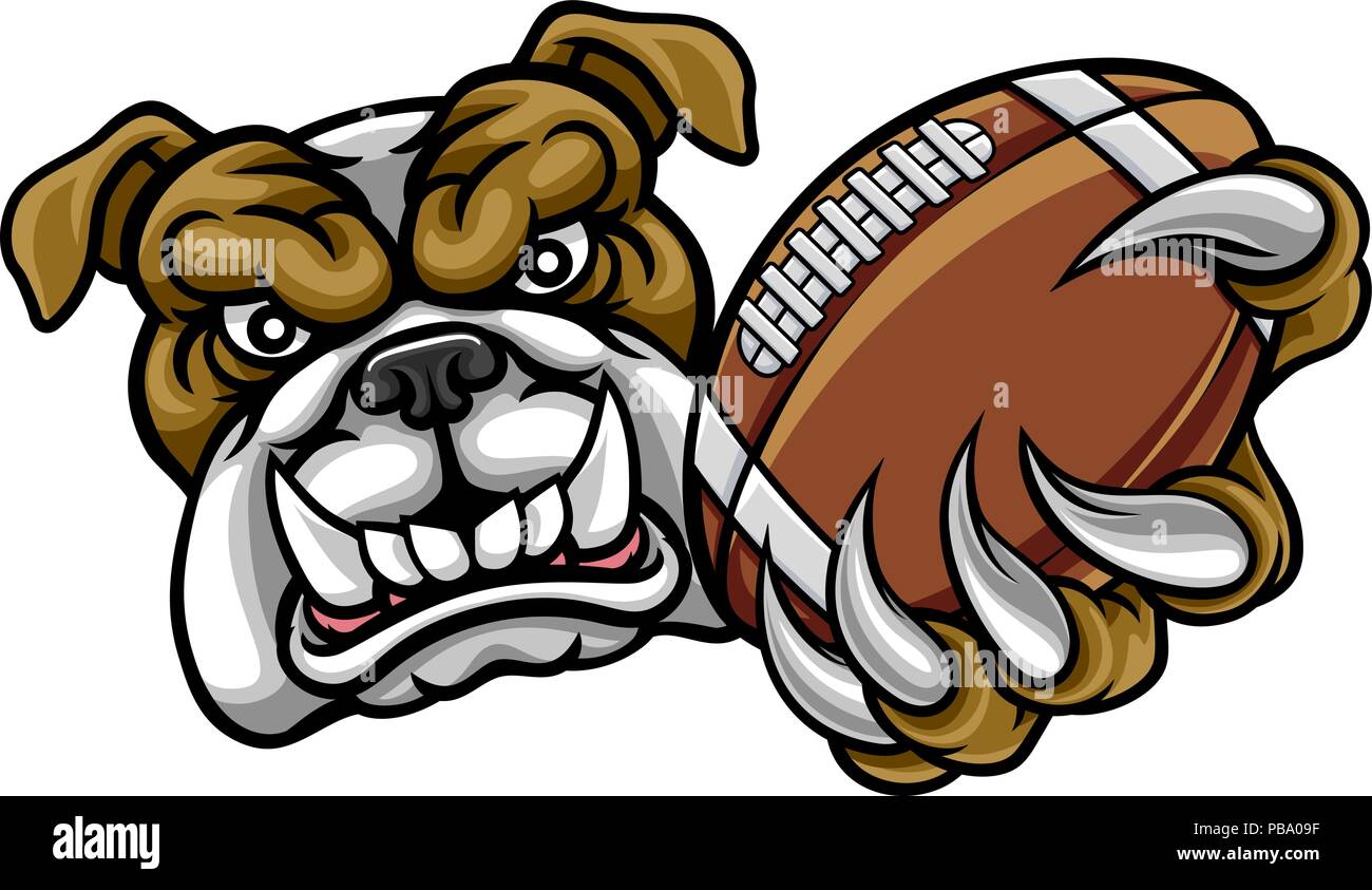 Bulldogge American Football Maskottchen Stock Vektor