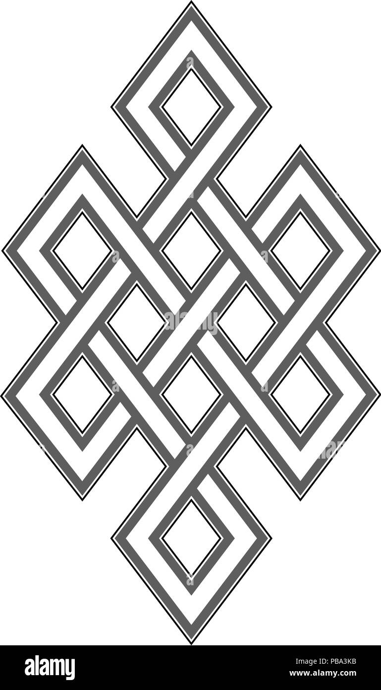 Keltischer Knoten grau Muster auf weißem Hintergrund Stock Vektor