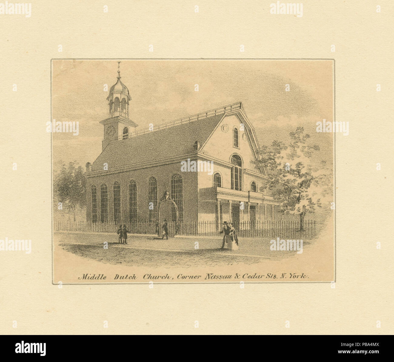 1043 Nahen niederländischen Kirche, Ecke Nassau & Amp; Zeder Sts. New York (Nypl b 13512824-422048) Stockfoto