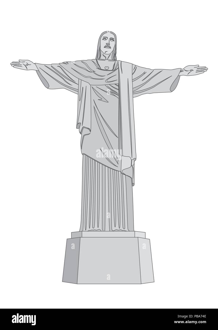 Christus Erlöser, Brasilien, Vektor, Abbildung Stock Vektor