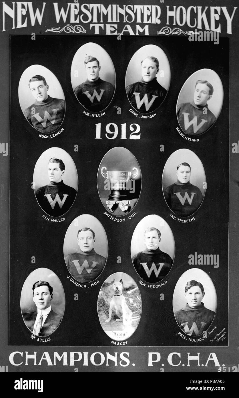 1095 New Westminster Hockey Team, 1912 P.C.H.A. Champions Stockfoto