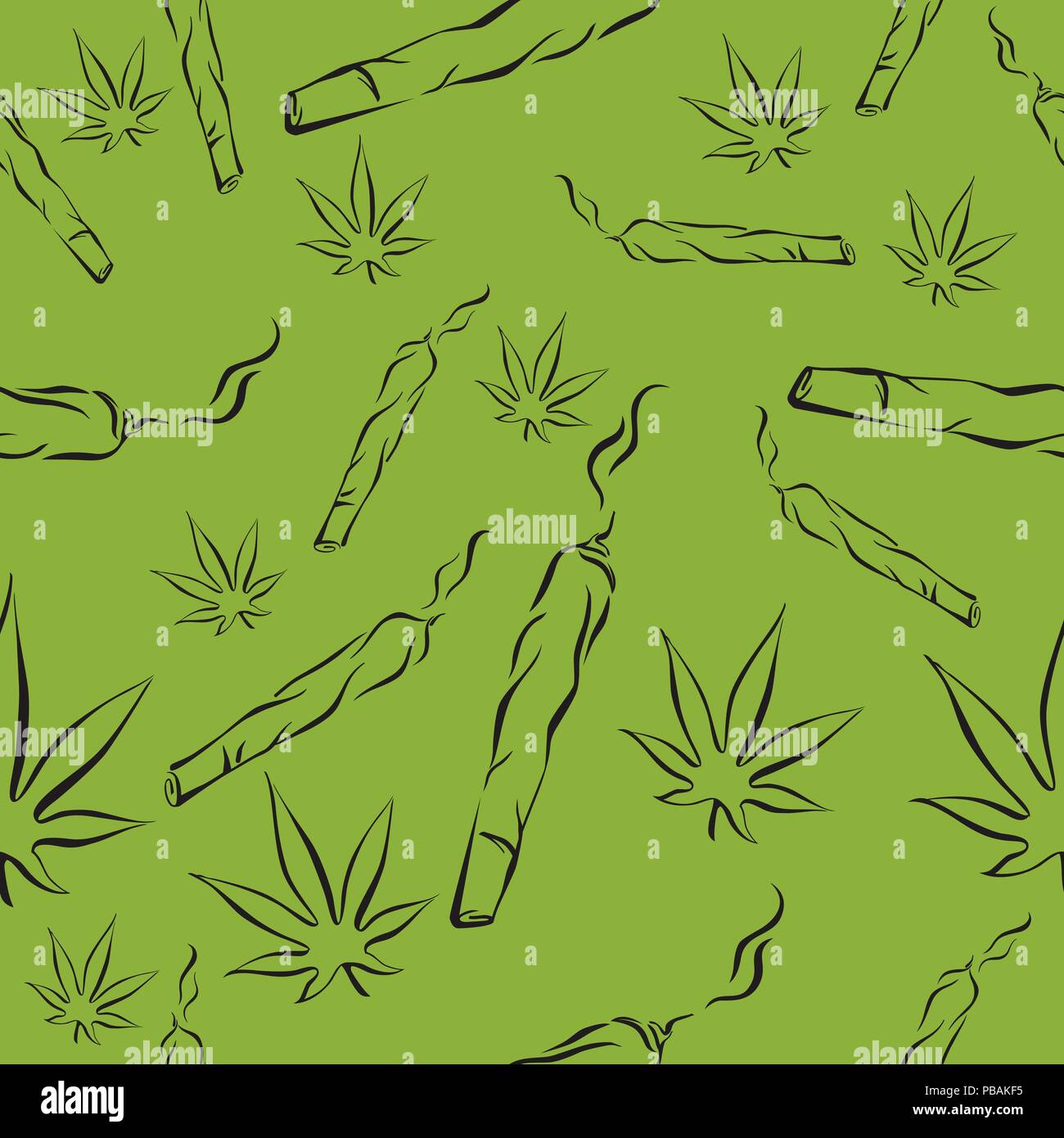 Marihuana treibt und Gelenke nahtlose Muster, Mj vector Hintergrund Stock Vektor
