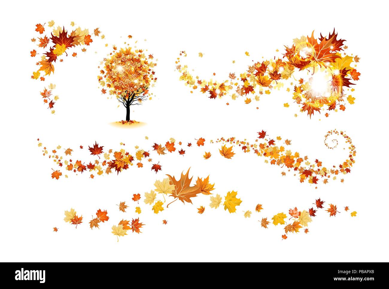 Herbst Dekor Elemente Stock Vektor