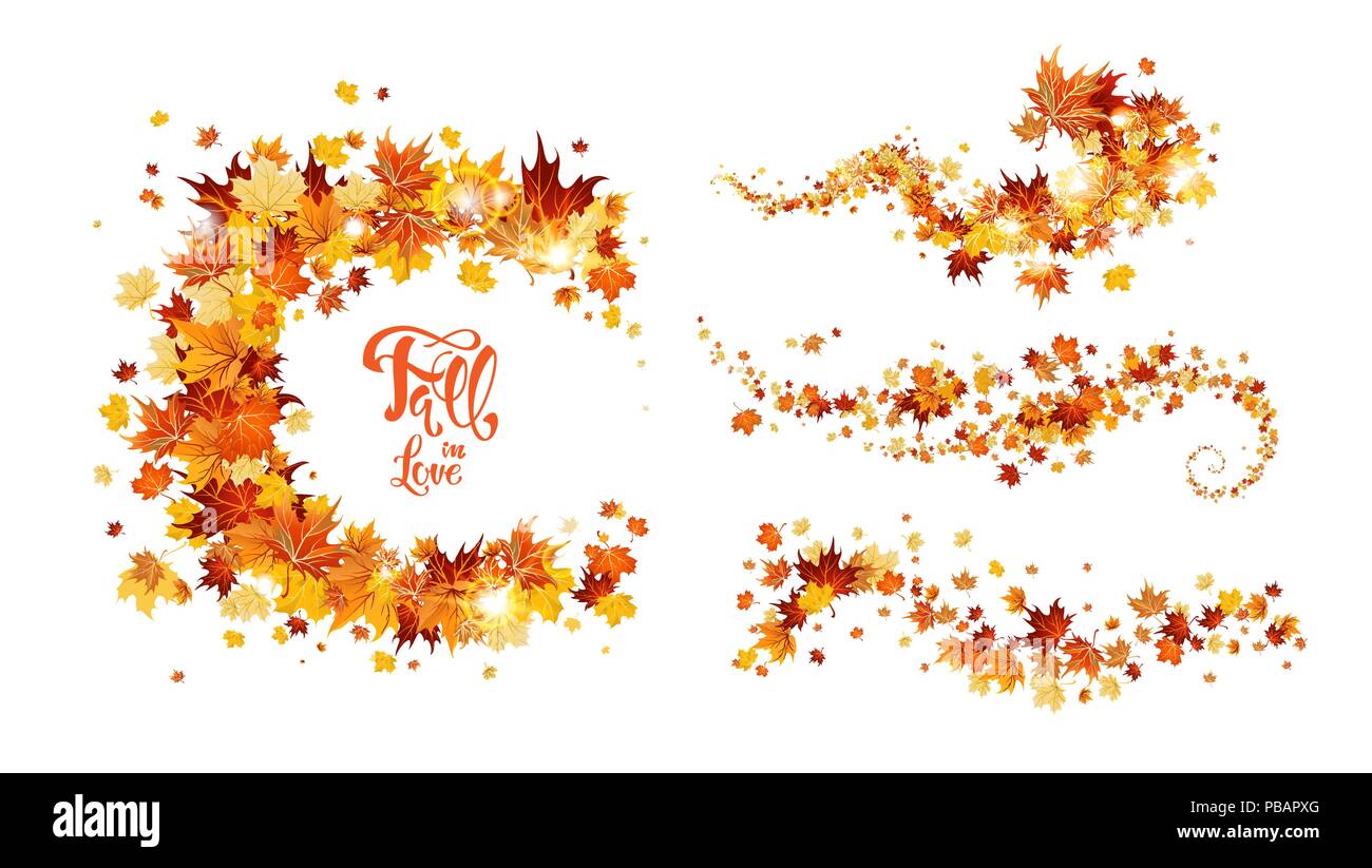 Herbst Blätter wirbeln Stock Vektor