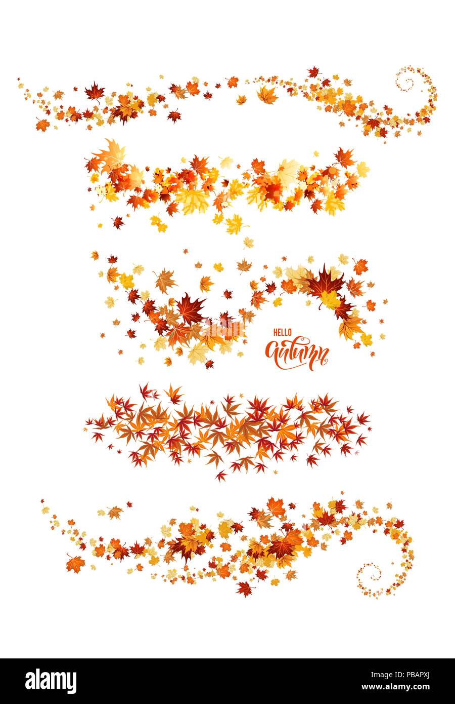 Gelbe Blätter Grenzen Stock Vektor